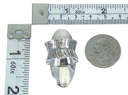 Sterling Silver Southwestern Turquoise Butterfly Bear Ring Size 5-1/4 QX85254