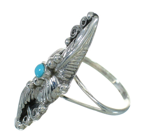 Southwest Silver Turquoise Ring Size 6-3/4 QX85274