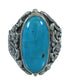 Turquoise Silver Southwest Flower Ring Size 5-1/4 YX85381