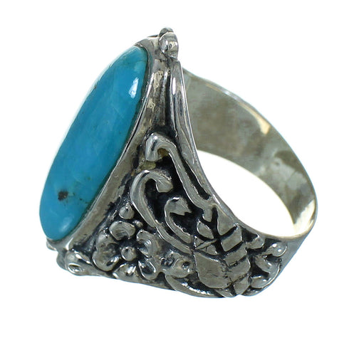 Turquoise Silver Southwest Flower Ring Size 5-1/4 YX85381