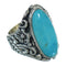 Turquoise Authentic Sterling Silver Southwest Flower Ring Size 5-1/2 YX85421