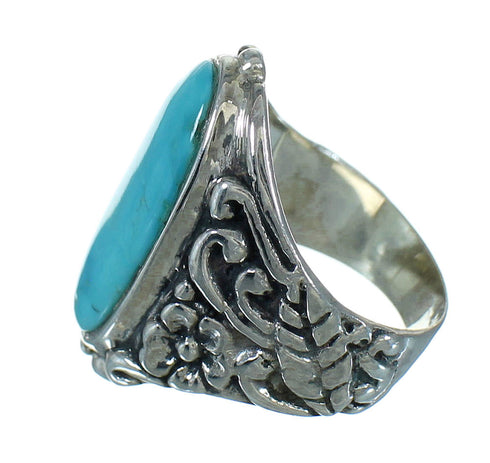 Turquoise Authentic Sterling Silver Southwest Flower Ring Size 5-1/2 YX85421