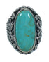 Turquoise And Authentic Sterling Silver Southwestern Flower Ring Size 4-3/4 YX85442