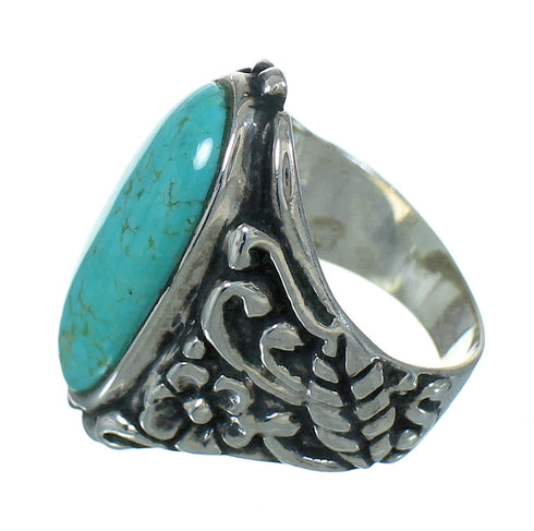 Southwestern Turquoise And Sterling Silver Flower Ring Size 5-3/4 YX85468