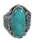 Southwestern Turquoise And Authentic Sterling Silver Flower Ring Size 7-1/2 YX85475