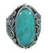 Southwest Genuine Sterling Silver Flower Turquoise Ring Size 7 YX85492