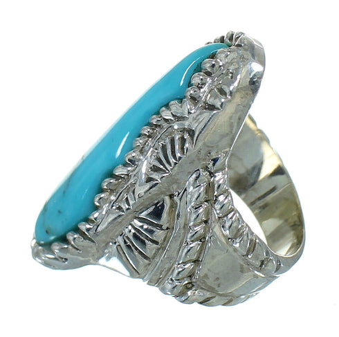 Genuine Sterling Silver And Turquoise Southwestern Ring Size 4-1/2 YX85568