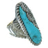 Southwestern Turquoise Silver Ring Size 6-1/4 YX85582