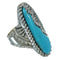 Southwestern Turquoise And Authentic Sterling Silver Ring Size 4-1/4 YX85620