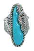 Southwestern Turquoise And Authentic Sterling Silver Ring Size 4-1/4 YX85620