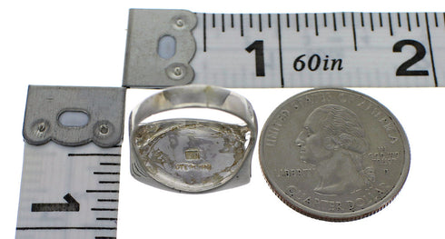 Southwestern Turquoise Sterling Silver Ring Size 6-1/2 QX83770