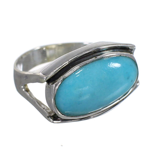 Sterling Silver Turquoise Southwestern Ring Size 6-1/4 QX83795