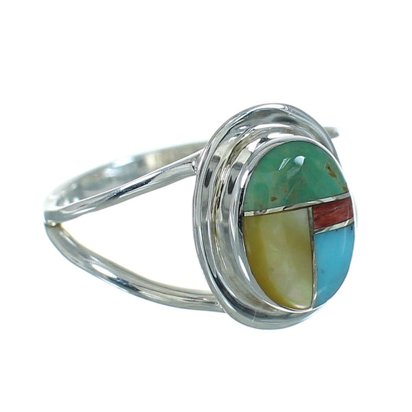 Multicolor Authentic Sterling Silver Southwest Ring Size 6-1/4 YX83438
