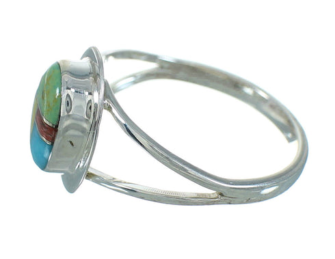 Multicolor And Sterling Silver Southwest Ring Size 6-1/2 YX83444