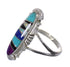 Southwest Multicolor Genuine Sterling Silver Ring Size 5-1/2 QX84840