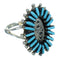 Genuine Sterling Silver Southwestern Turquoise Needlepoint Water Wave Ring Size 7-1/2 QX84751