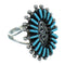 Turquoise Silver Southwest Needlepoint Water Wave Ring Size 7 QX84760