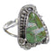 Turquoise Opal Genuine Sterling Silver Southwestern Flower Ring Size 5-1/2 YX83688