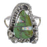 Turquoise Opal Genuine Sterling Silver Southwestern Flower Ring Size 5-1/2 YX83688
