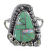 Turquoise Opal And Genuine Sterling Silver Southwestern Flower Ring Size 6-1/4 YX83699