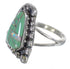 Turquoise Opal And Genuine Sterling Silver Southwestern Flower Ring Size 6-1/4 YX83699