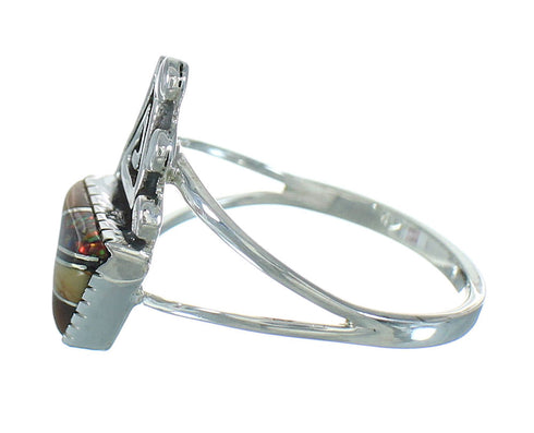 Silver And Multicolor Water Wave Ring Size 6-1/4 UX83842