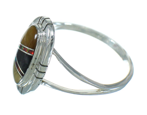 Authentic Sterling Silver And Multicolor Southwest Ring Size 4-1/2 UX83859