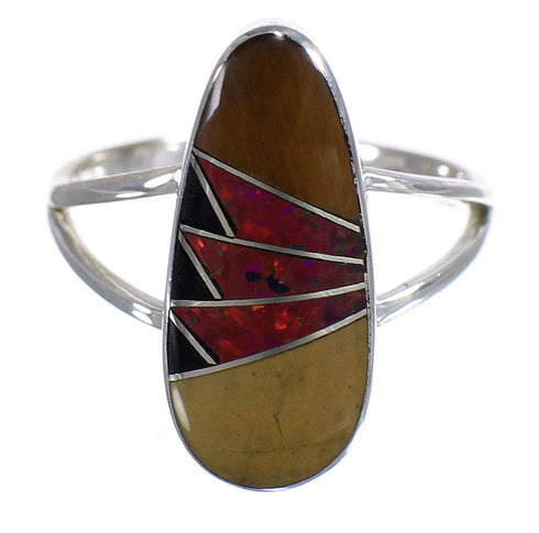 Multicolor Stering Silver Southwestern Ring Size 5-1/2 RX84085