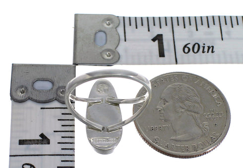 Genuine Stering Silver Multicolor Inlay Ring Size 4-3/4 RX84076