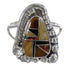 Southwest Multicolor Genuine Sterling Silver Ring Size 7 RX84161