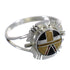 Authentic Sterling Silver And Multicolor Inlay Ring Size 8-1/2 RX84243