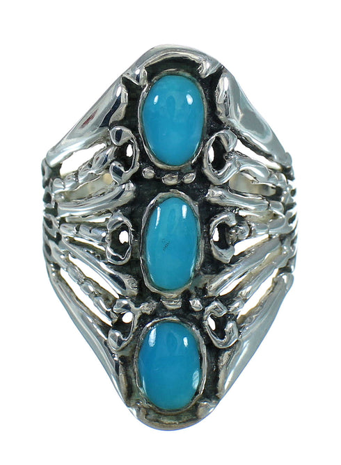 Genuine Sterling Silver Southwest Turquoise Ring Size 6-1/2 QX87218