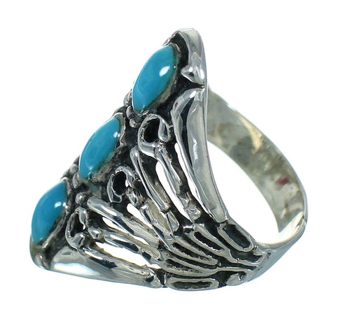 Genuine Sterling Silver Southwest Turquoise Ring Size 6-1/2 QX87218