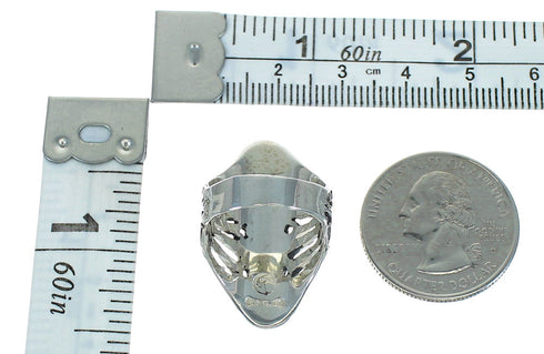 Southwest Sterling Silver Turquoise Ring Size 7-3/4 QX87225