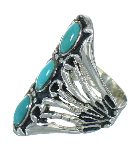 Sterling Silver Southwestern Turquoise Ring Size 6 QX84615