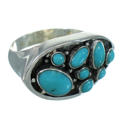 Turquoise Southwest Authentic Sterling Silver Ring Size 8-1/2 QX84666