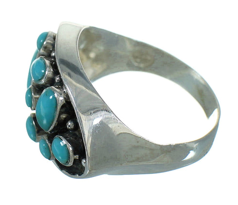 Turquoise Southwestern Authentic Sterling Silver Ring Size 8-3/4 QX84667