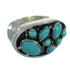 Turquoise Southwestern Genuine Sterling Silver Ring Size 8 QX84670