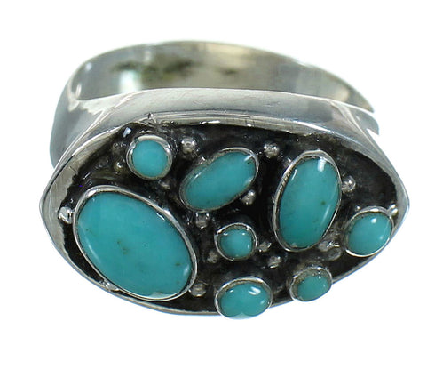 Authentic Sterling Silver Turquoise Southwestern Ring Size 6 QX84680