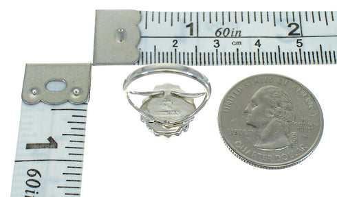 Southwestern Genuine Sterling Silver Turquoise Jewelry Ring Size 5-1/4 QX84716