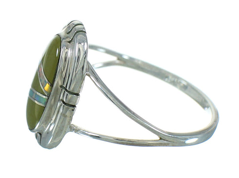 Silver Southwest Turquoise Opal Ring Size 5-3/4 QX83469