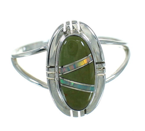 Authentic Sterling Silver Southwestern Turquoise Opal Ring Size 4-1/2 QX83475