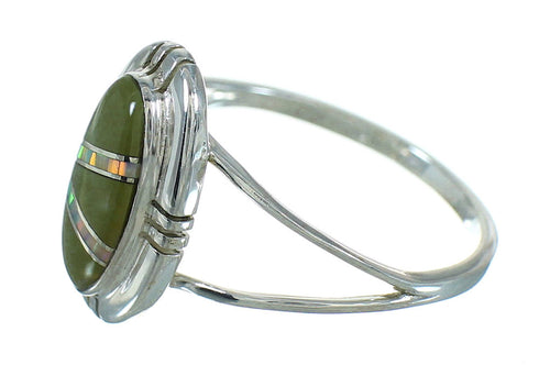 Authentic Sterling Silver Southwestern Turquoise Opal Ring Size 4-1/2 QX83475