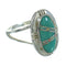 Genuine Sterling Silver Southwestern Turquoise Opal Ring Size 5-1/4 QX83477