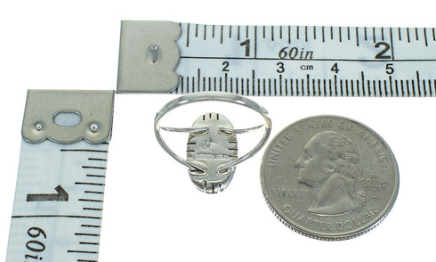 Genuine Sterling Silver Southwestern Turquoise Opal Ring Size 5-1/4 QX83477