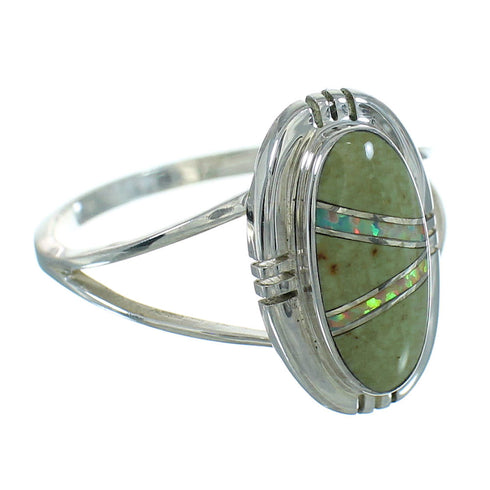 Southwestern Sterling Silver Turquoise Opal Ring Size 5 QX83481