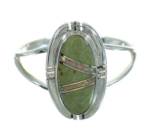 Southwestern Sterling Silver Turquoise Opal Ring Size 5 QX83481
