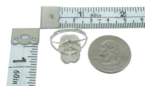 Genuine Sterling Silver Turquoise Opal Southwest Ring Size 4-1/4 QX83516