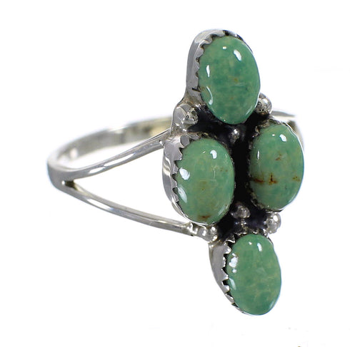 Genuine Sterling Silver And Turquoise Southwestern Ring Size 8-1/4 YX84479
