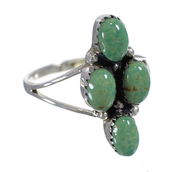 Genuine Sterling Silver And Turquoise Southwestern Ring Size 8-1/4 YX84479